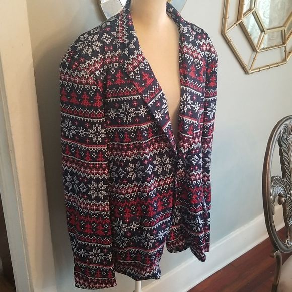 Graphic Print Blazer Preppy Retro Red White & Blue 2 Button Unisex Sz. 2X NWOT - Picture 2 of 13